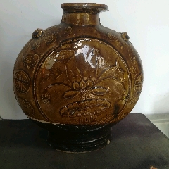  strong>抱月瓶 /strong>_酱釉瓷/紫金釉_清朝__其他器皿__其他窑系