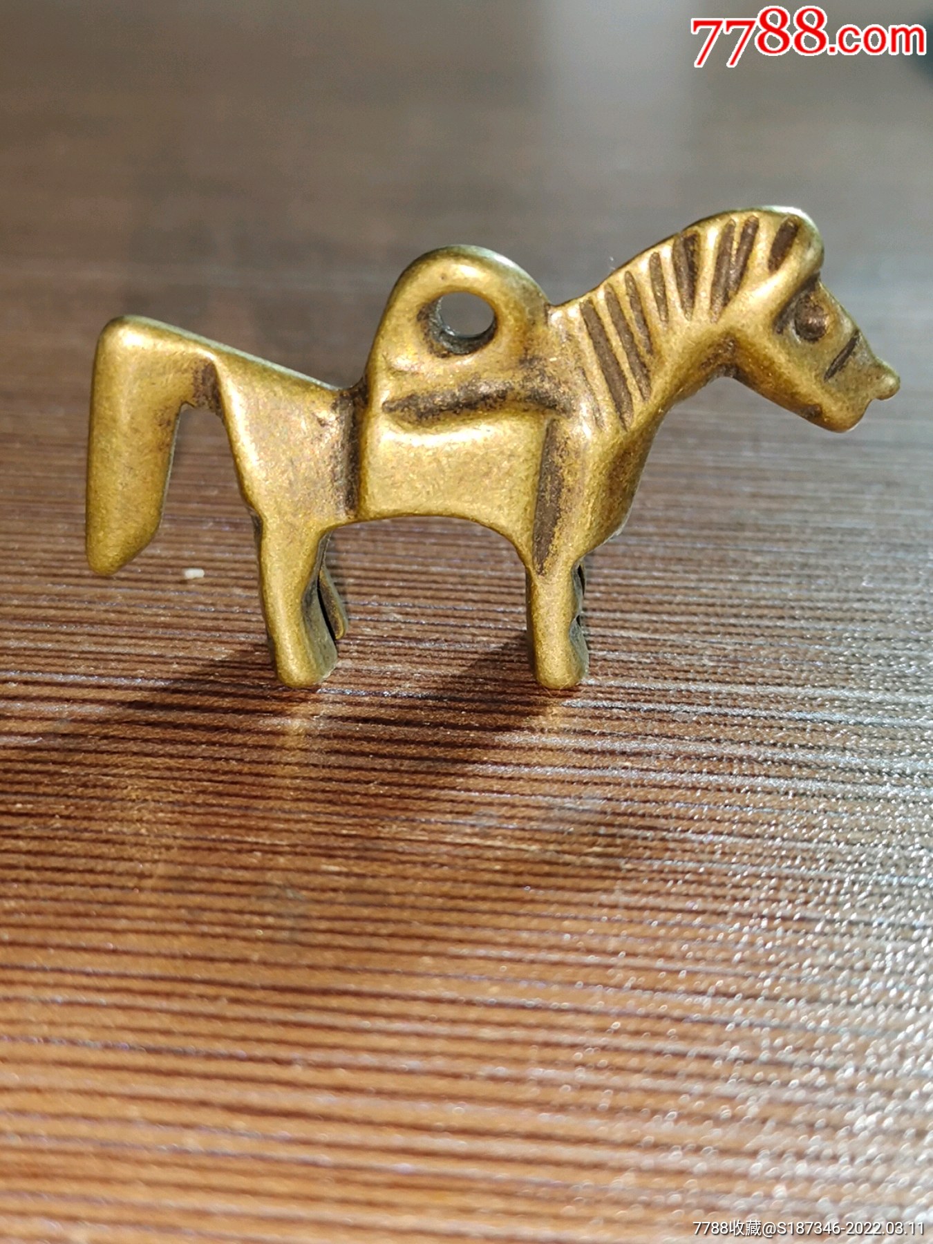 日本回流铜马挂件几十年时间品相见图完整