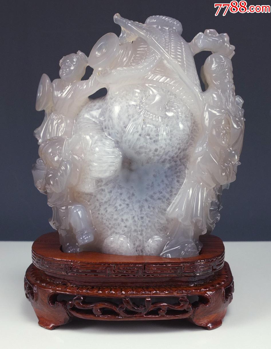 国外回流巧雕天然玛瑙摆件