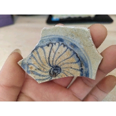 明代月华纹青花大碗瓷片标本