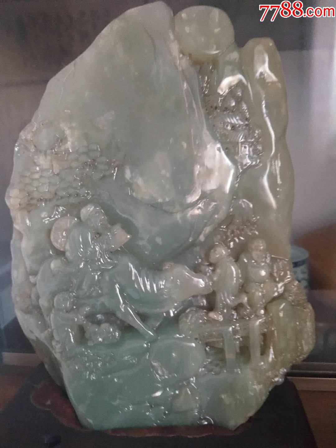 寿山石天蓝冻石人物摆件