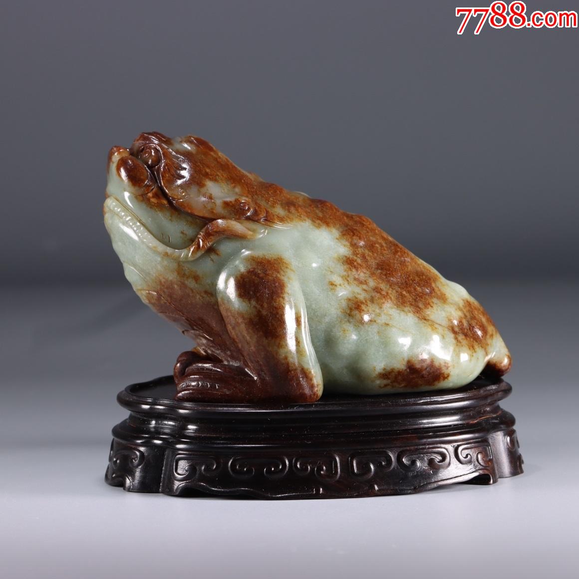 旧藏和田玉金蟾摆件a84s78f