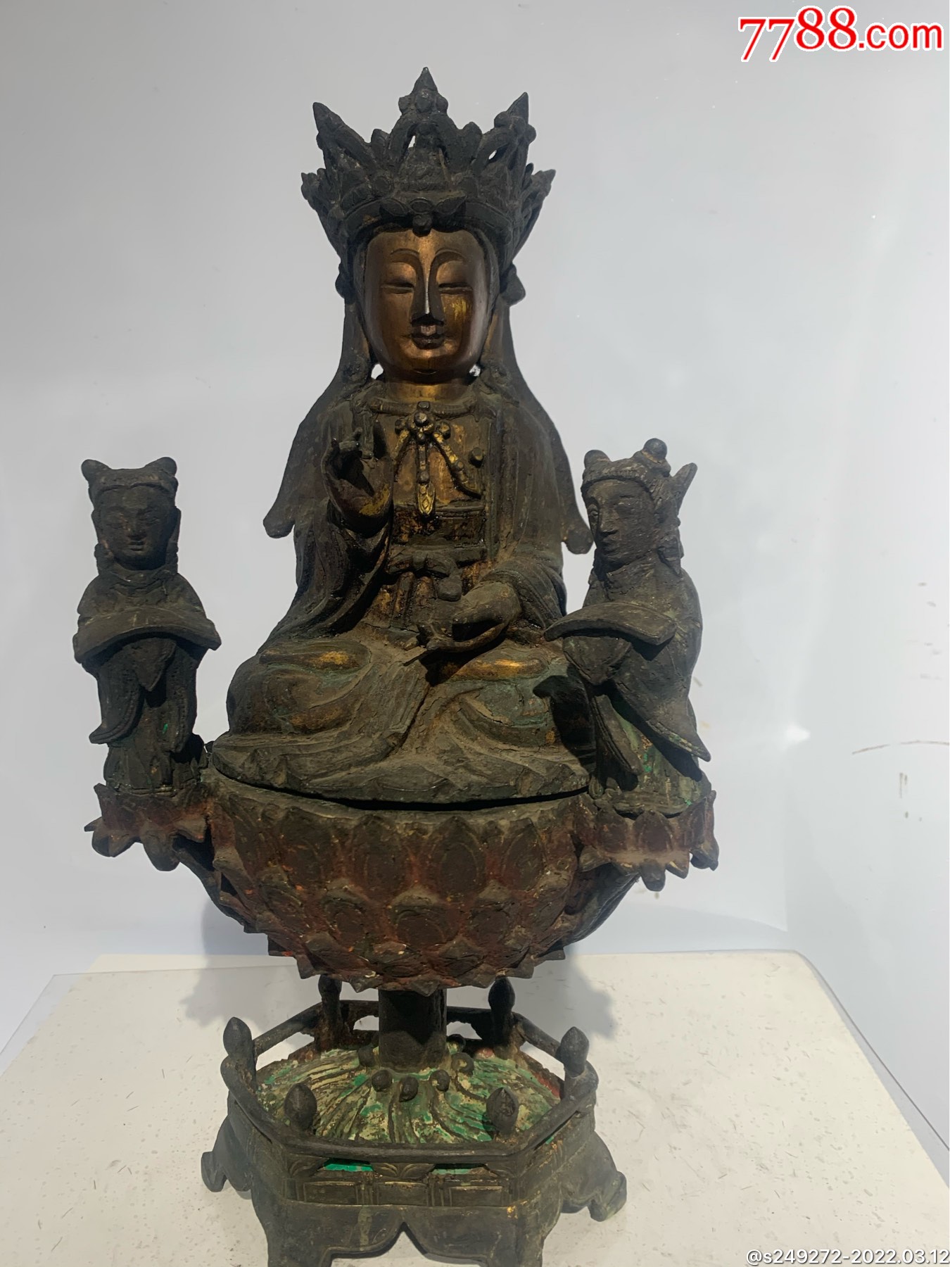 明代鎏金地藏王菩萨造像-铜像/铜佛像-7788商城__七七八八商品交易