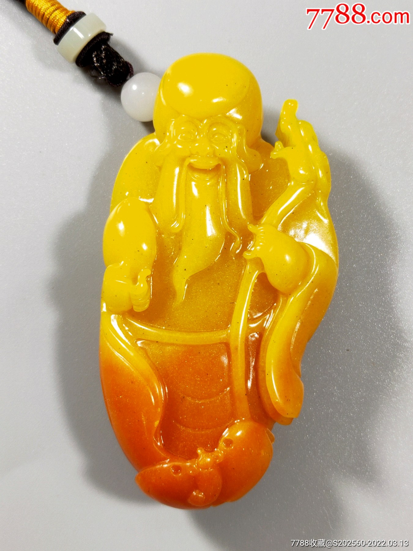 寿山石老寿星手把件31015