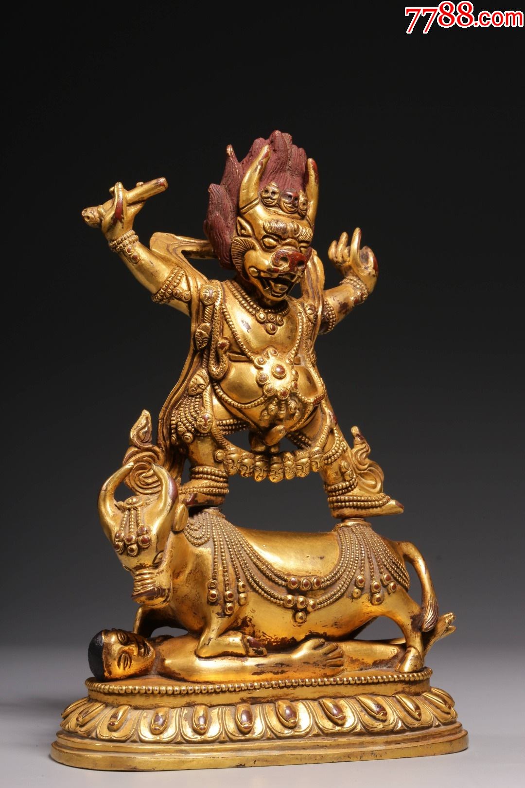 铜鎏金降阎魔尊造像