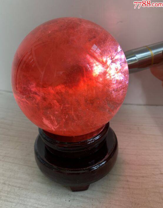 红水晶珠摆件一个天然红水晶