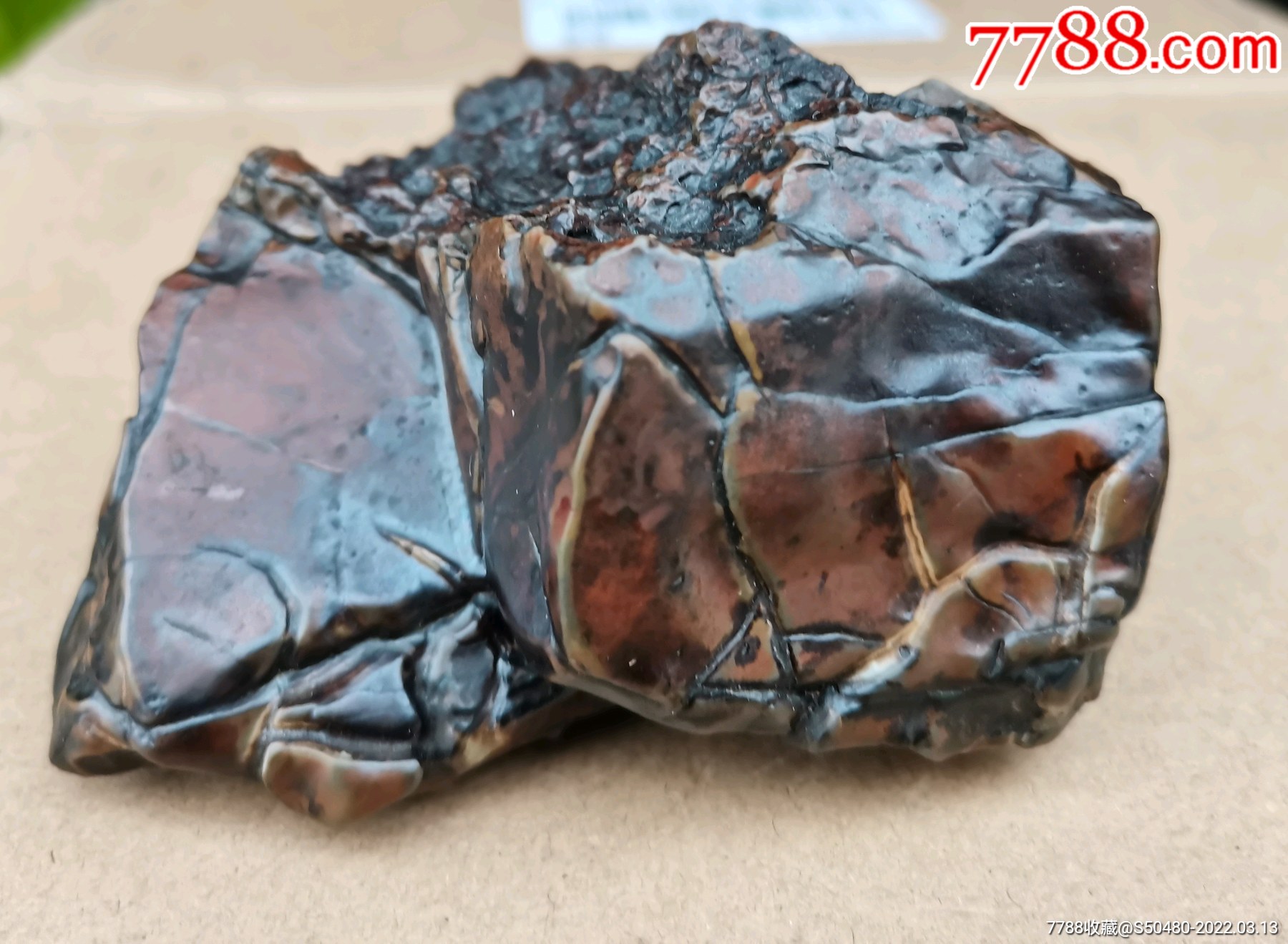 天然老皮戈壁石马牙开片造型石沙漠漆风凌石风砺石戈壁玛瑙原石手把玩