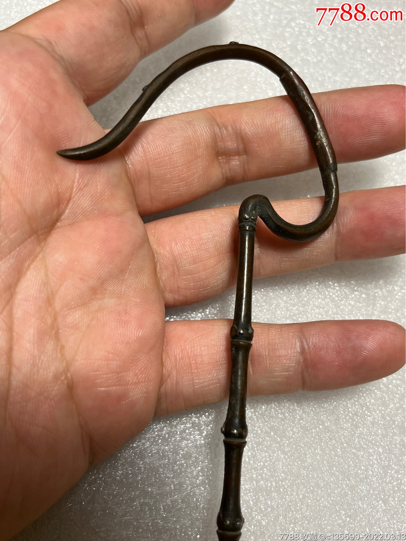 清代老鸟笼竹节形铜钩-价格:2000元-se85892858-其他鸟具-零售-7788