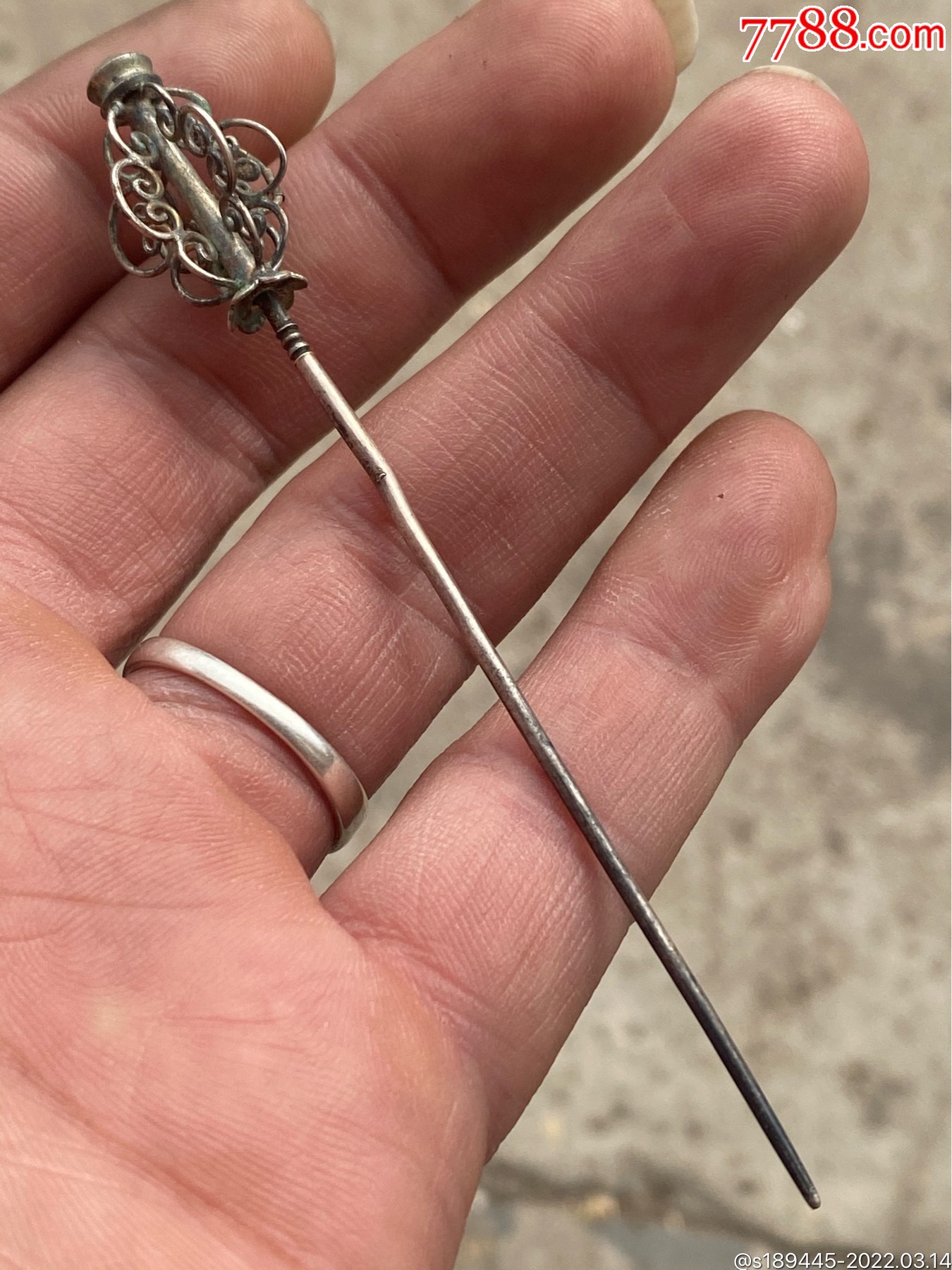 老金刚杵簪子银杆金刚杵部分铜鎏银有瑕疵见图四品相如图保真保老不