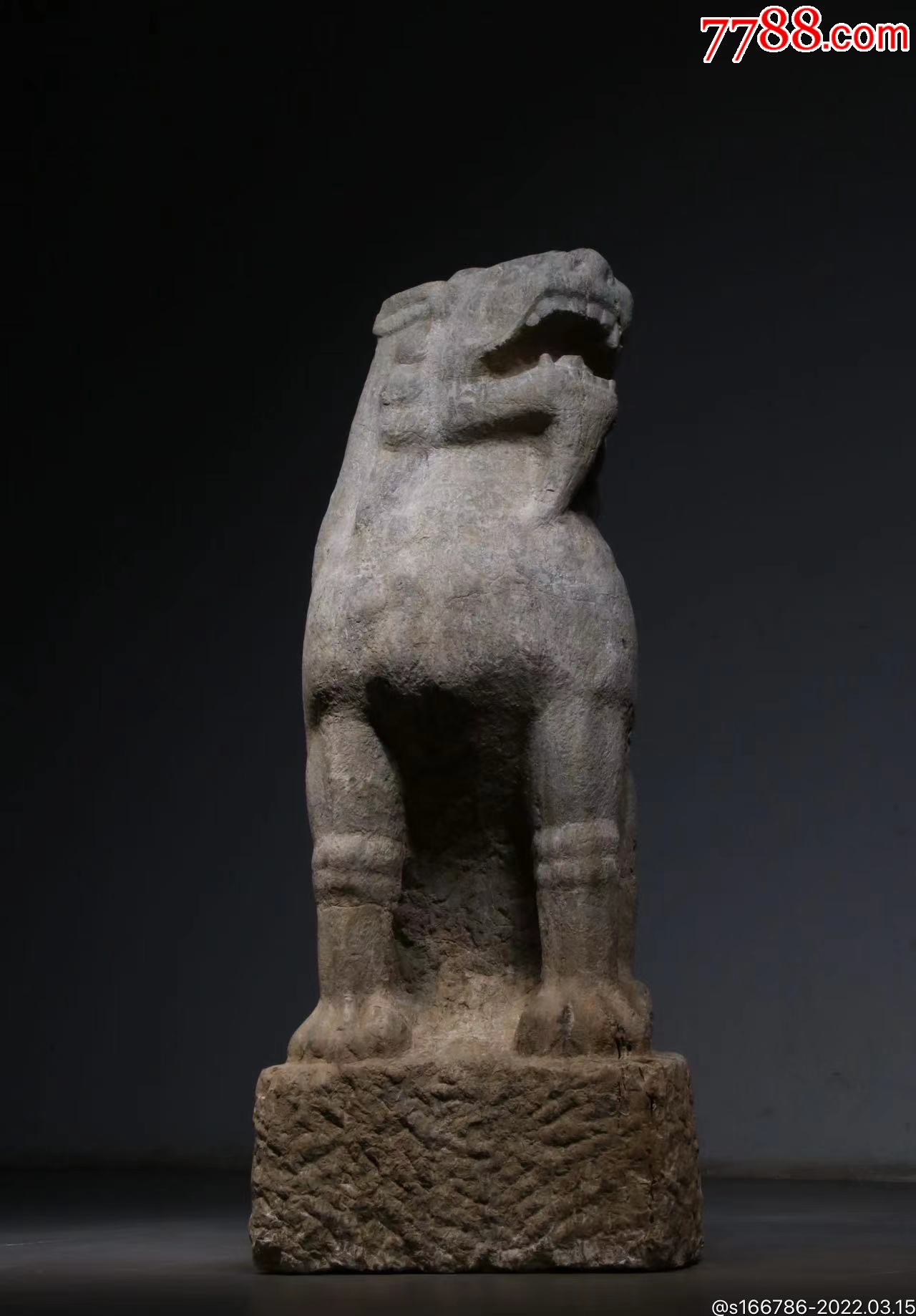 庭院豪宅青石大狮子尺寸高112此狮作蹲守状蓄势待发肌肉发达突出狮