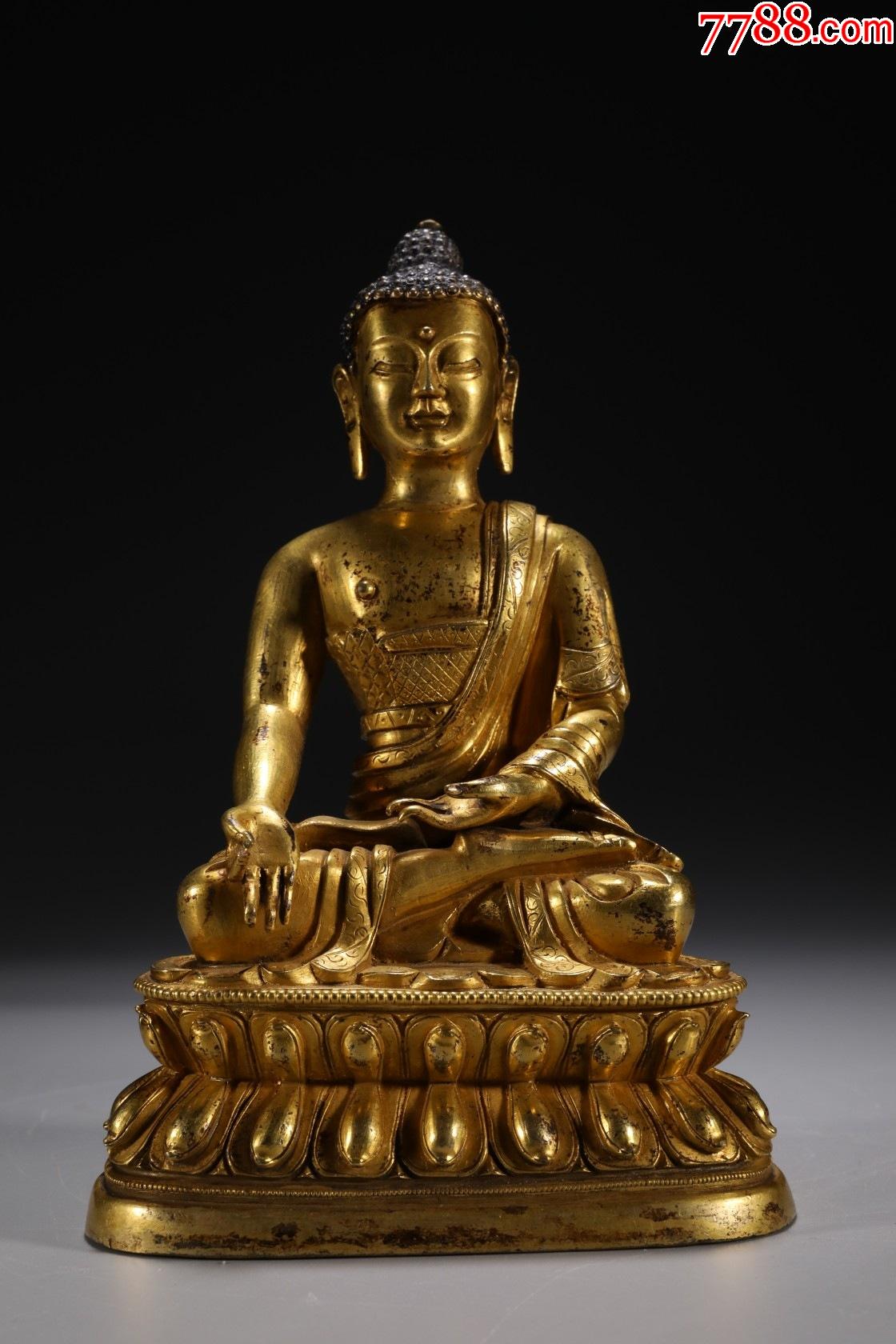 鎏金释迦牟尼像_铜像/铜佛像_第1张_7788奇石收藏