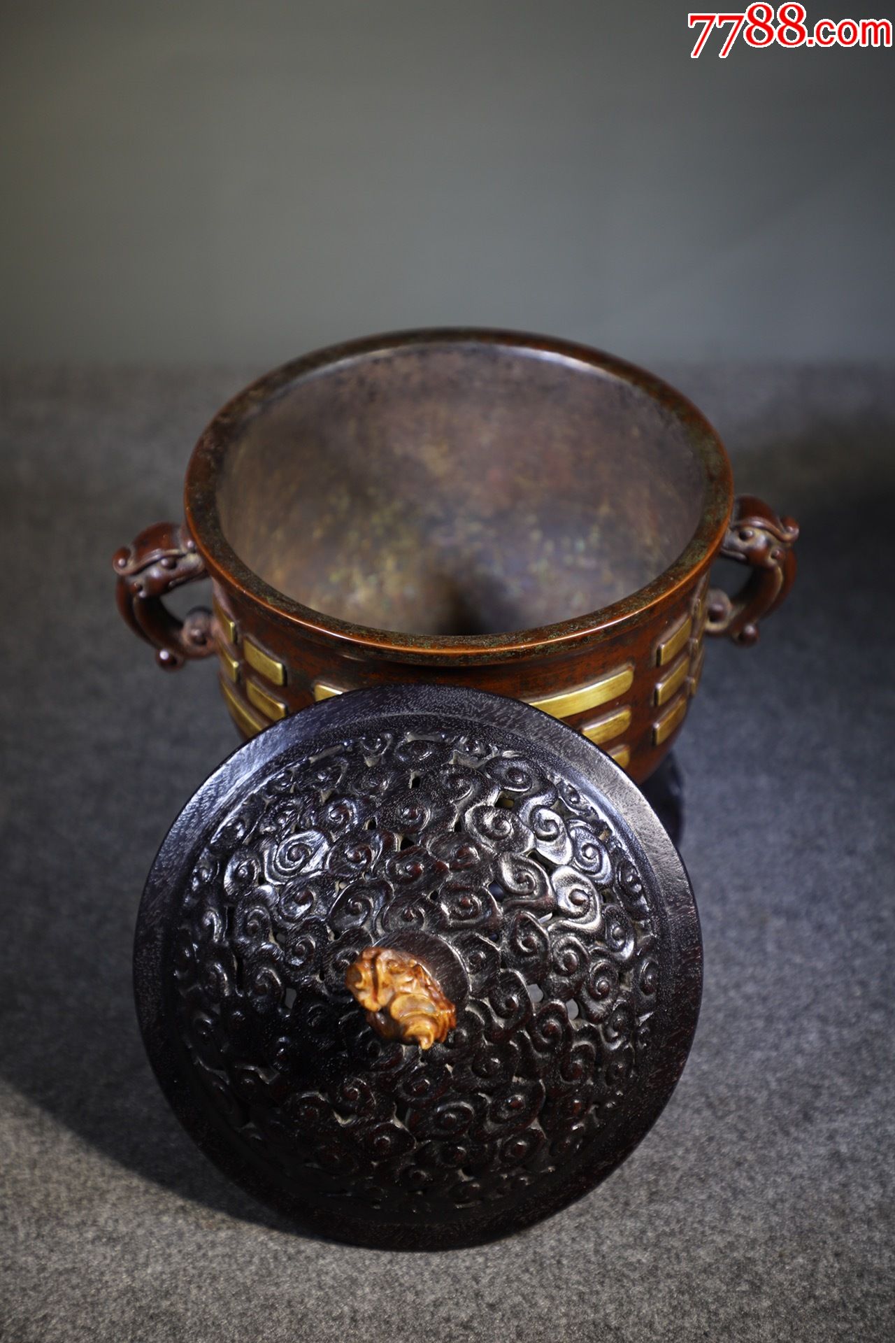 鎏金龙耳八卦炉