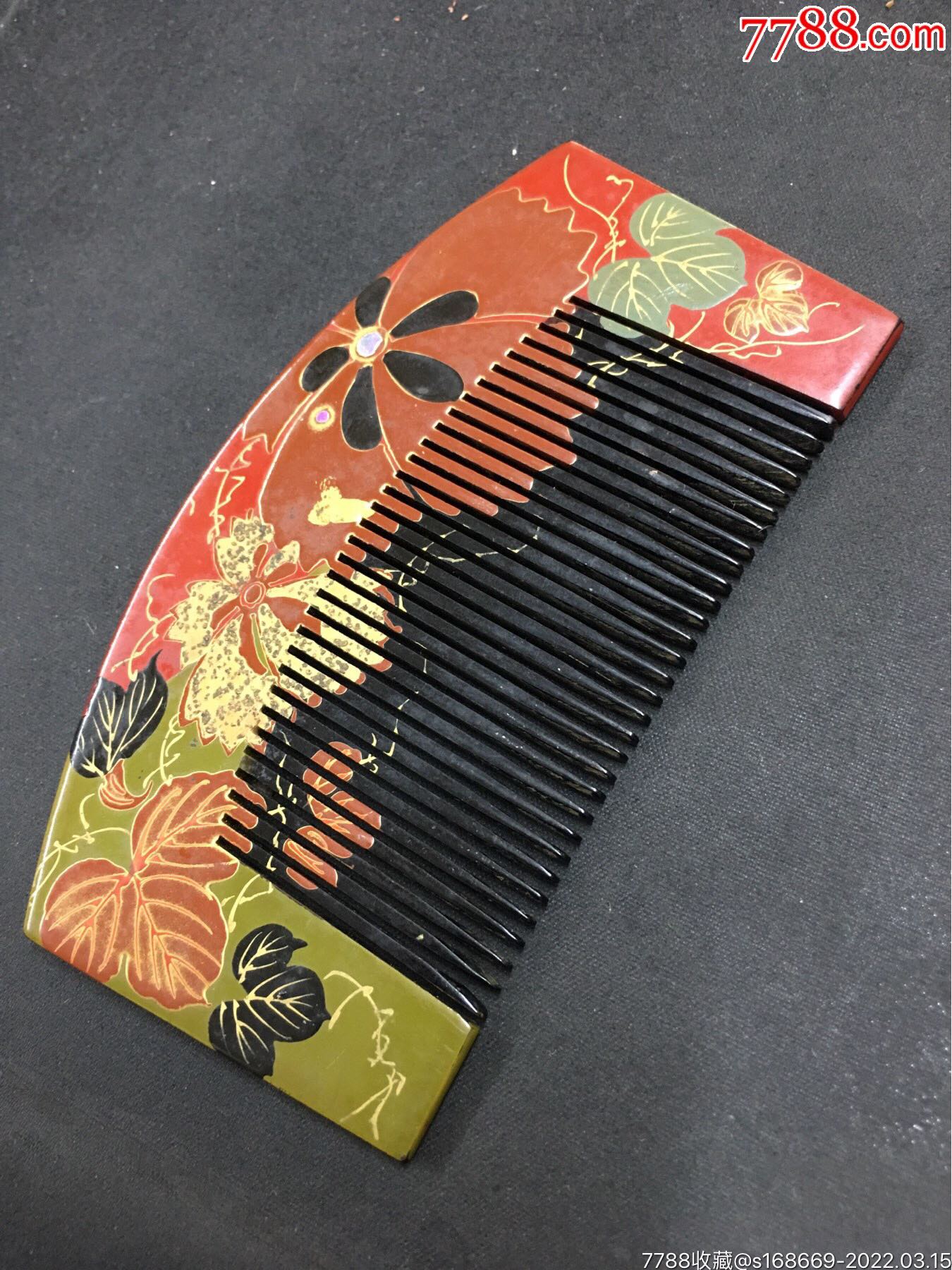22315聚邮阁藏品5403日本回流精美梳子金莳绘工艺中古品不退不换