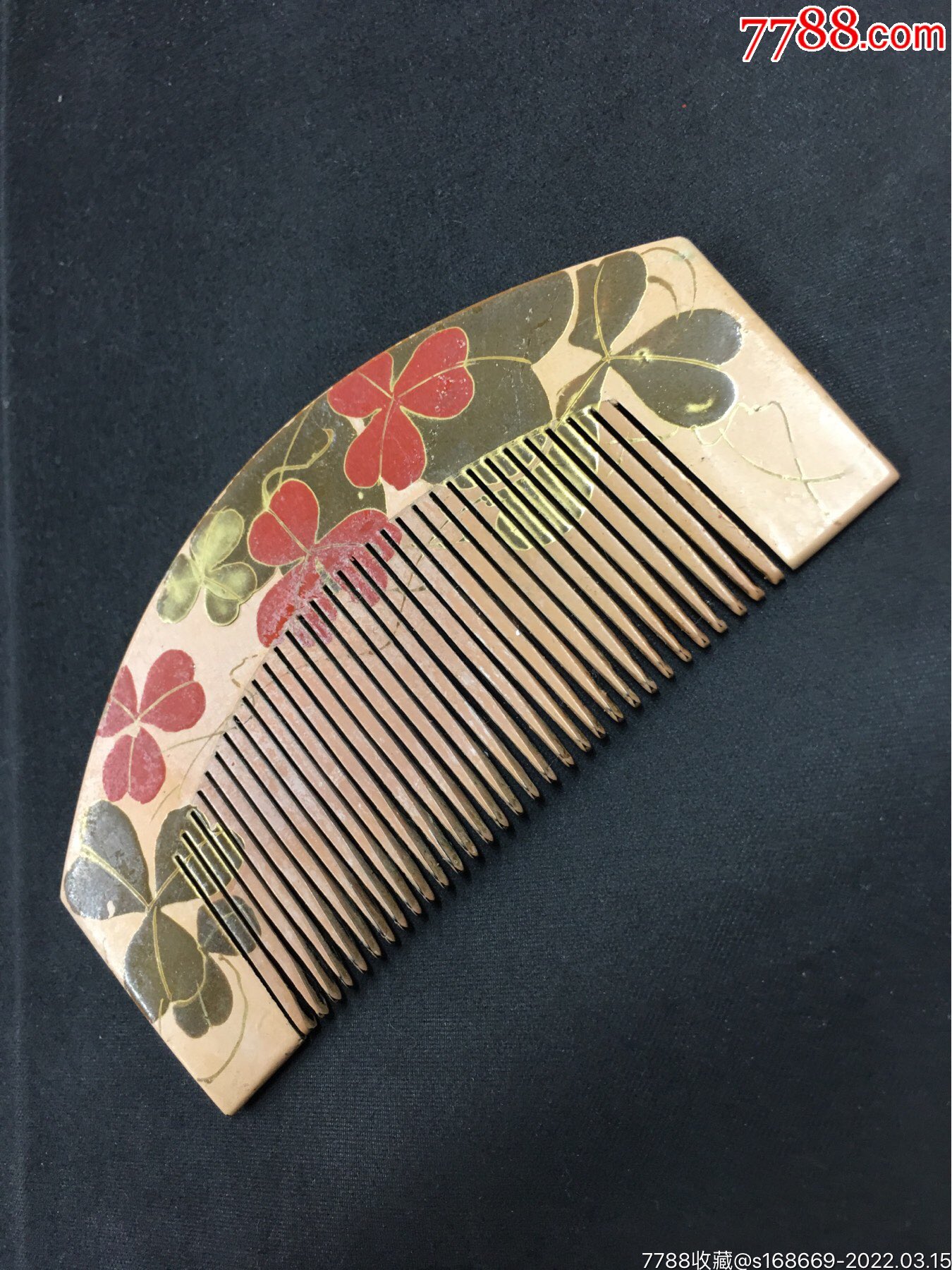 22315聚邮阁藏品5404日本回流精美梳子金莳绘工艺中古品不退不换