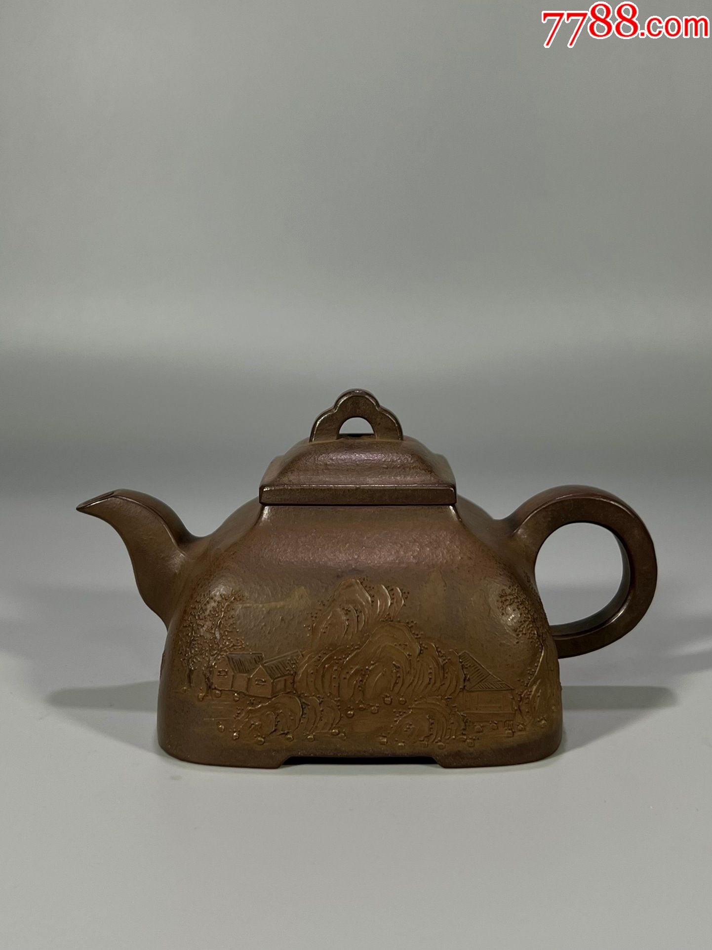 杨季初紫砂彩绘孤菱壶