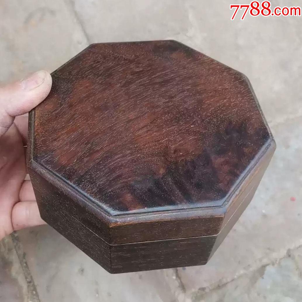 八角木盖盒