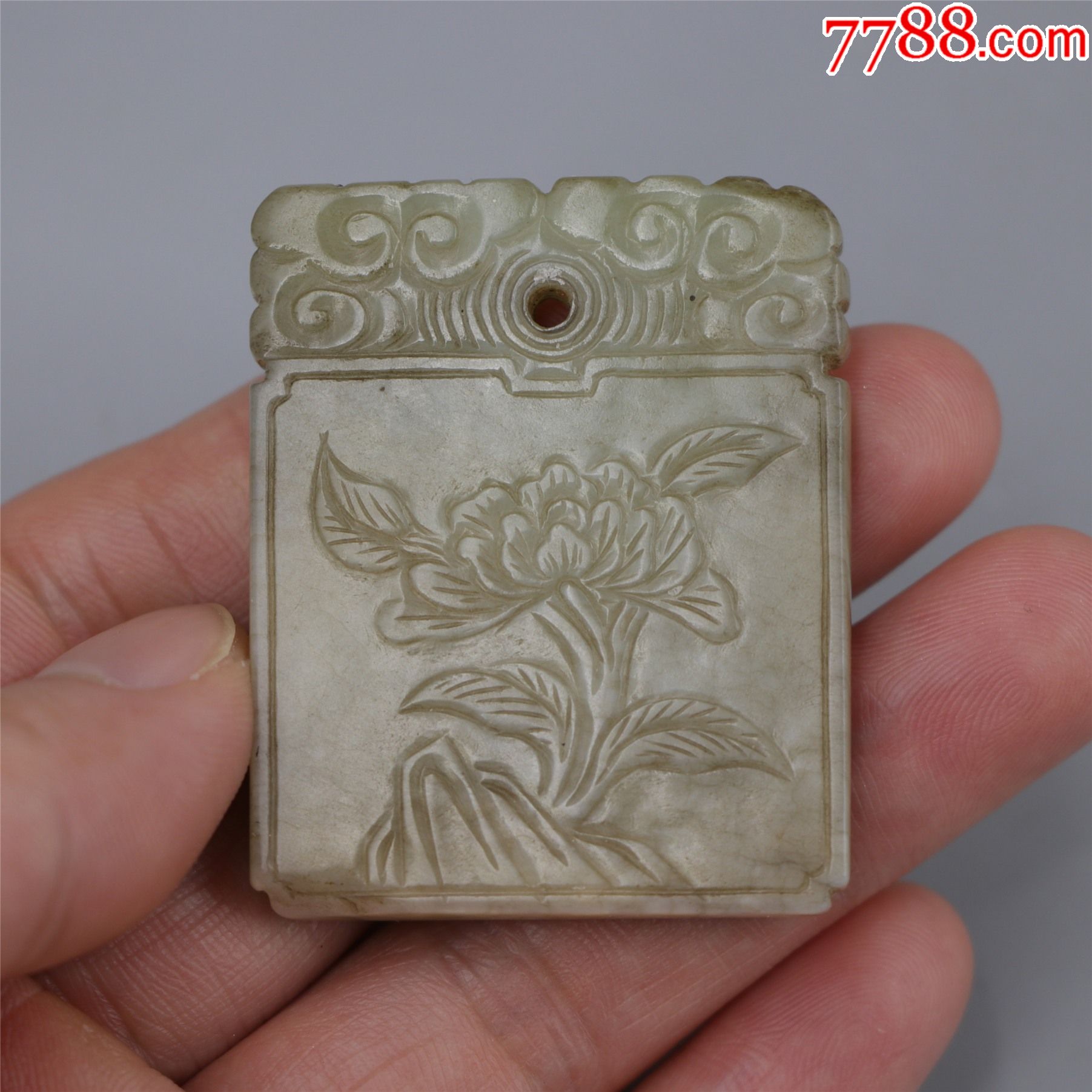 和田纯手工花卉玉牌_价格888元_第1张_7788收藏__收藏热线
