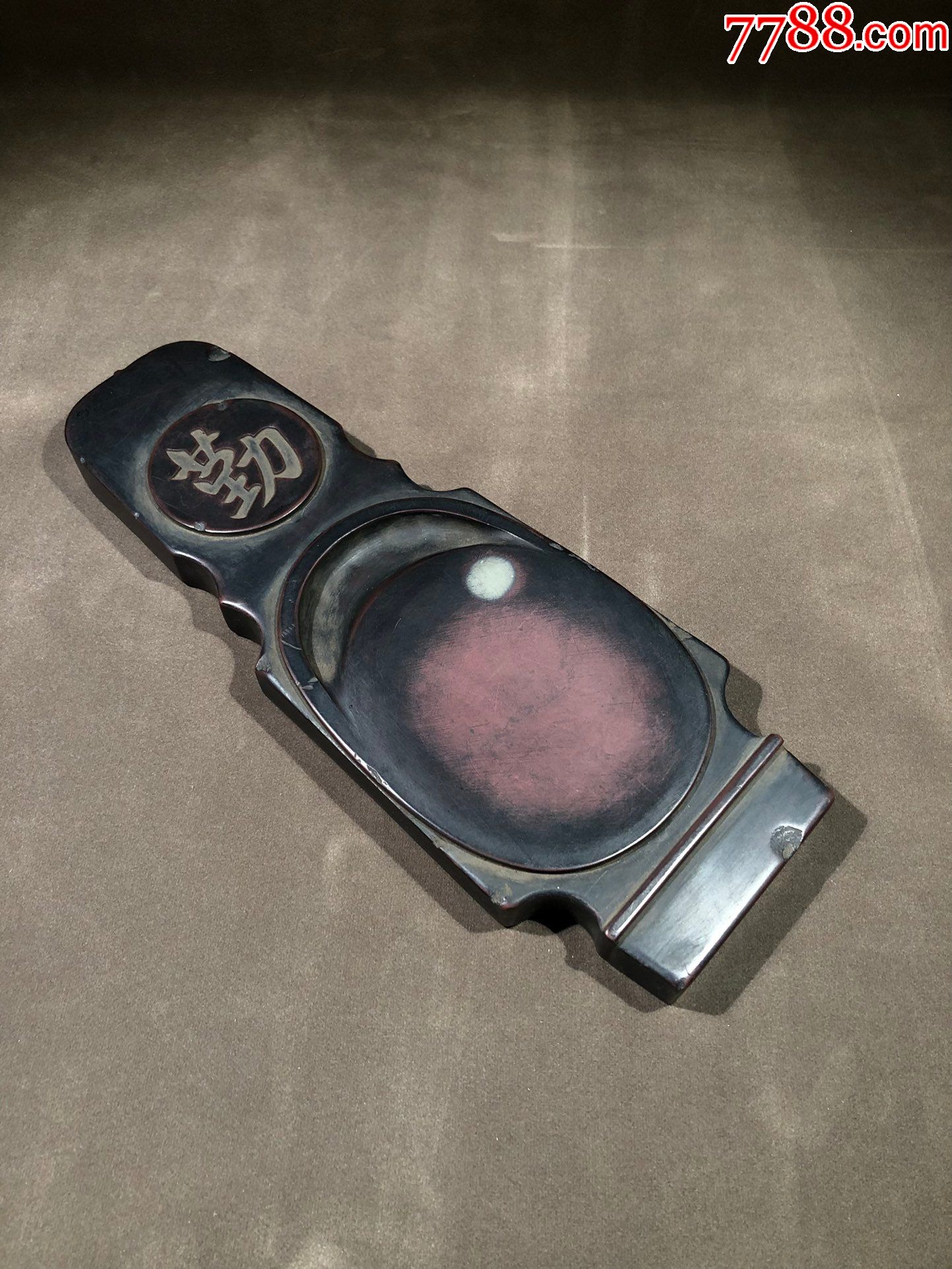 名家陈官俊红石琴砚