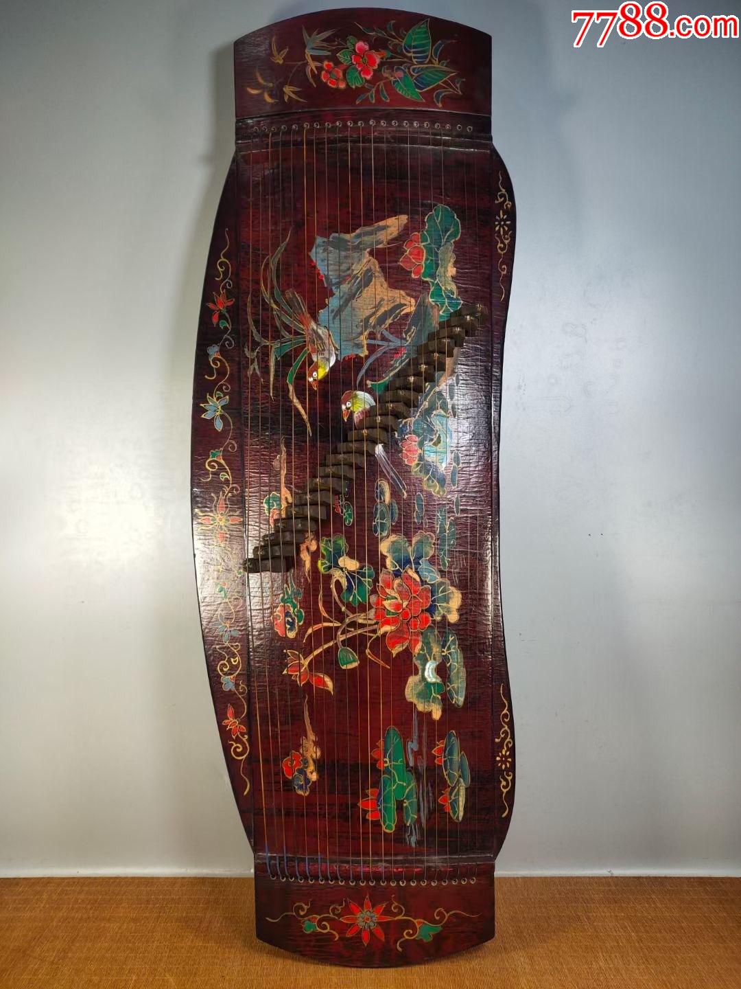 古代乐器描金漆器古筝