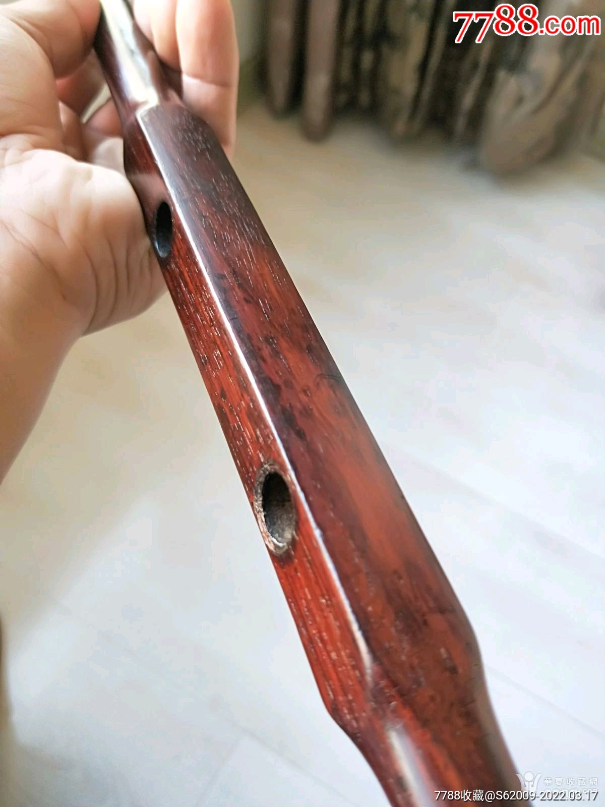 民国海南黄花梨木老二胡杆残件一根_二胡/胡琴_第9张_7788钟表收藏