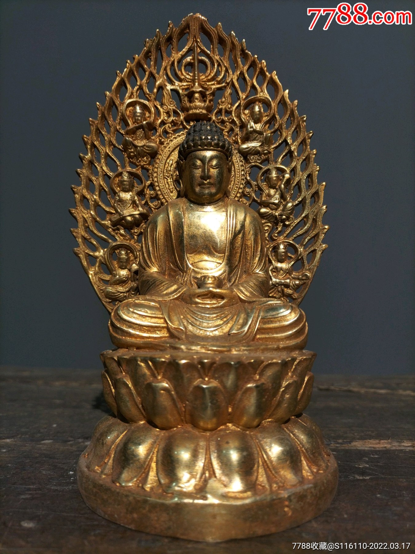 铜器释迦牟尼佛一尊佛像摆件-铜像/铜佛像-7788宣纸