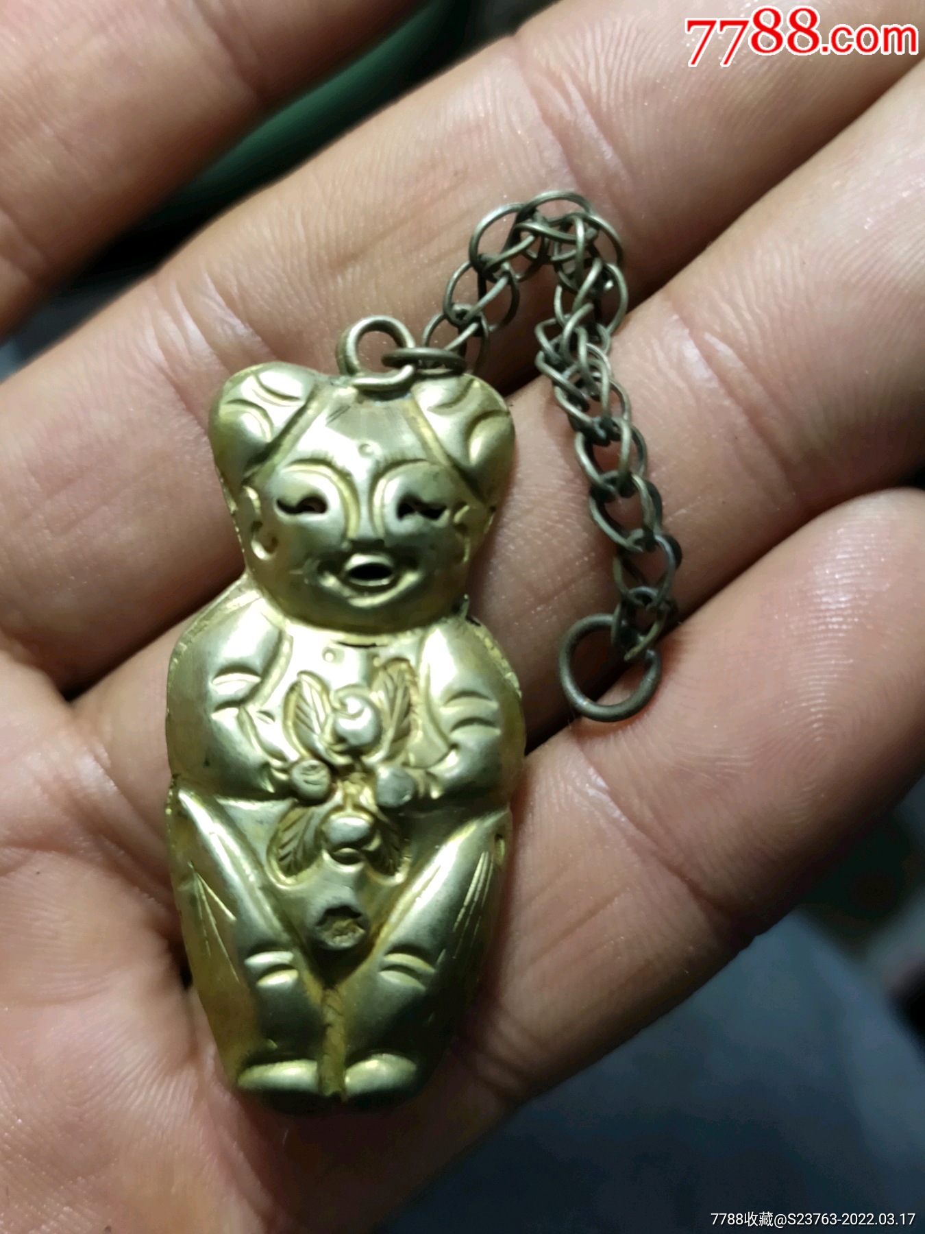 清代双面童子像银铃铛