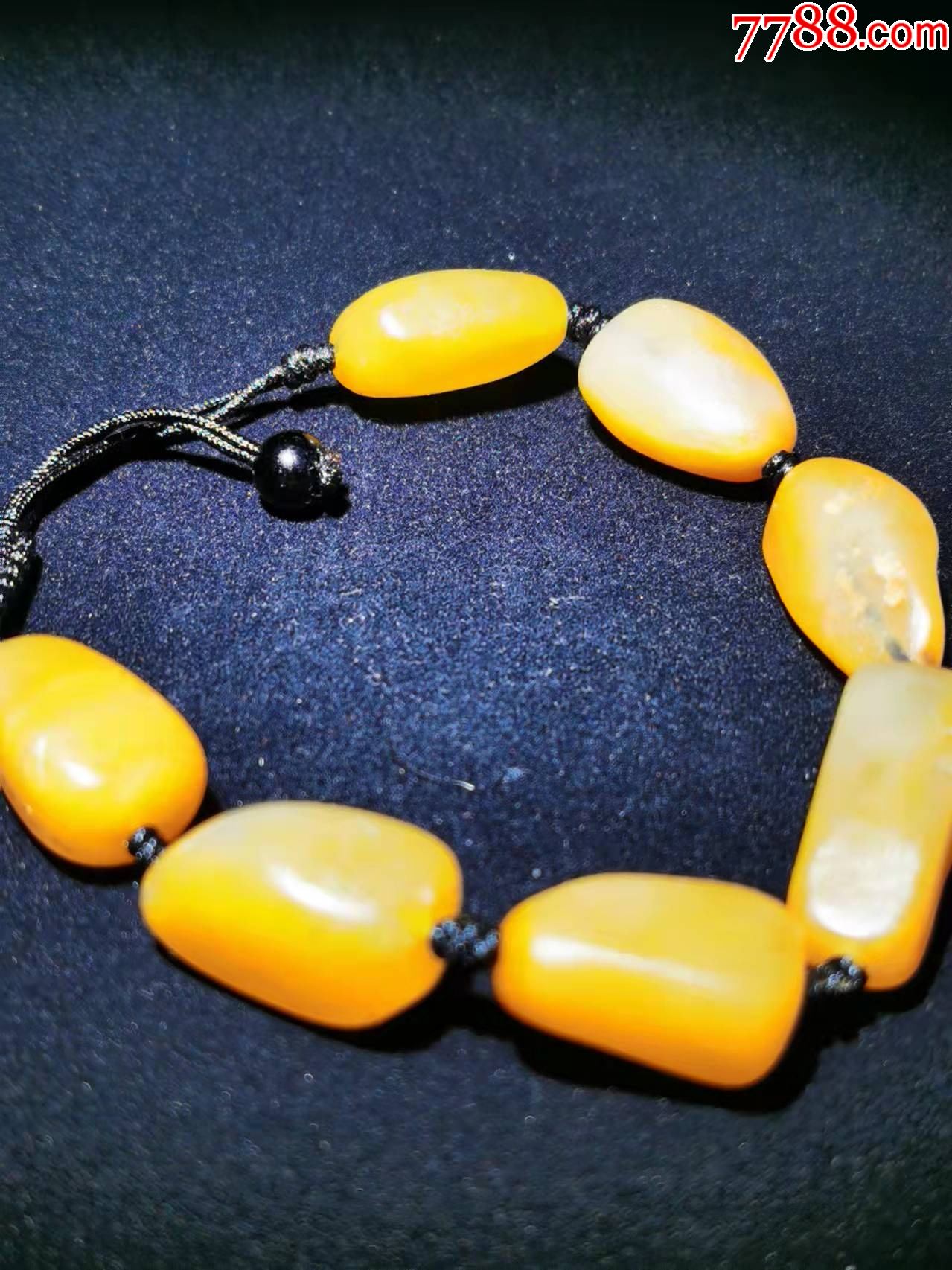 正宗老挝田黄石结晶体手链