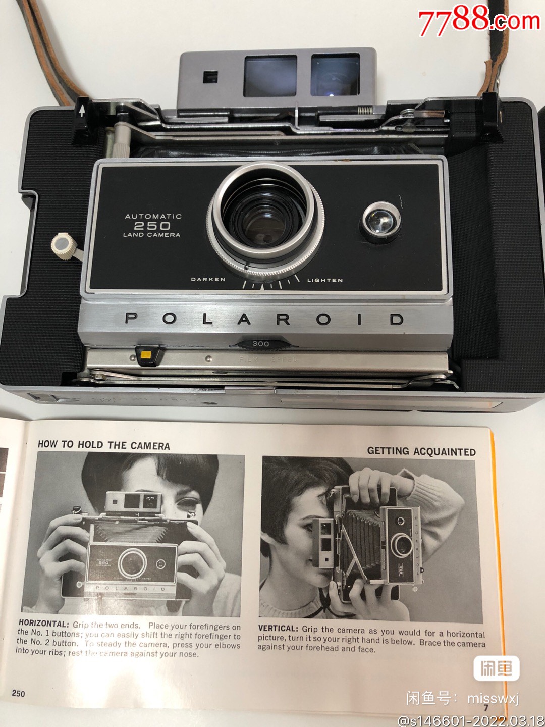 宝丽来polaroid自动风琴机250撕拉片相机买来只拍过一盒相纸撕拉片
