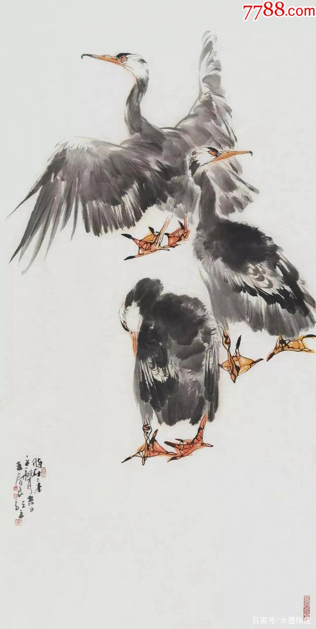 滚动鼠标滚轴,图片即可轻松放大,缩小更多"花鸟国画原作