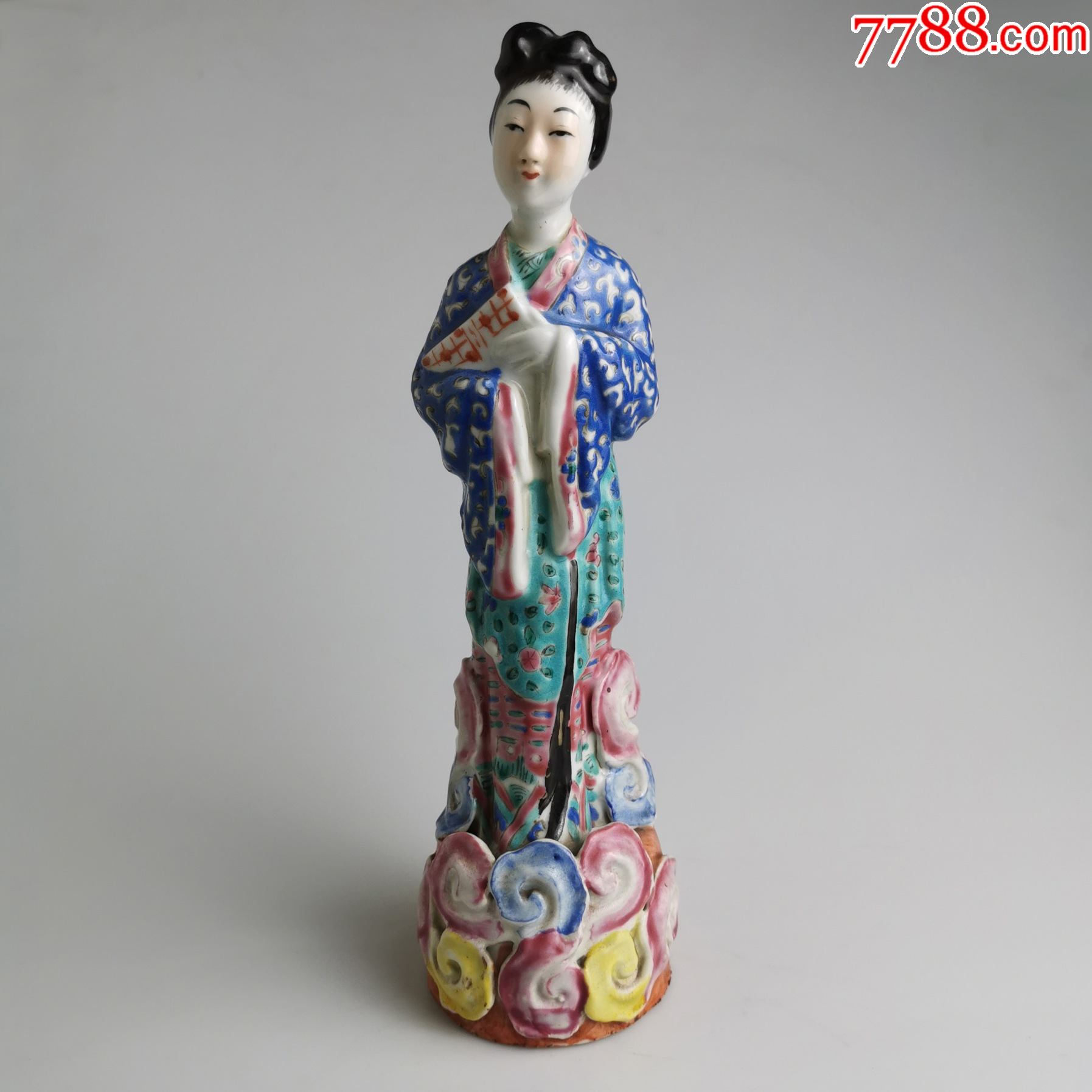 民国粉彩美女瓷塑_雕塑瓷/瓷雕_贪睡小企鹅的店【7788收藏__收藏热线