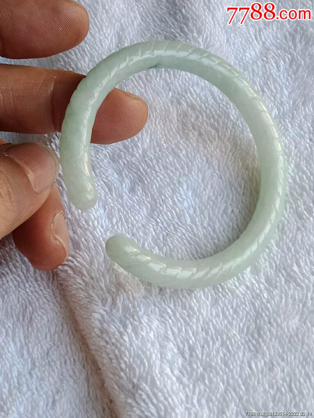 缅甸翡翠779a5开口笑麻花圆条手镯送证书