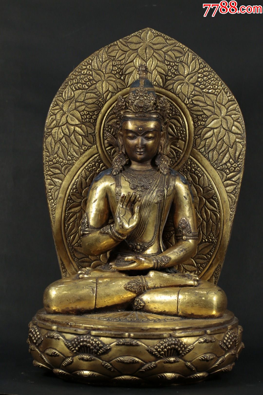 铜鎏金释迦牟尼造像_铜像/铜佛像_第1张_7788铜器收藏