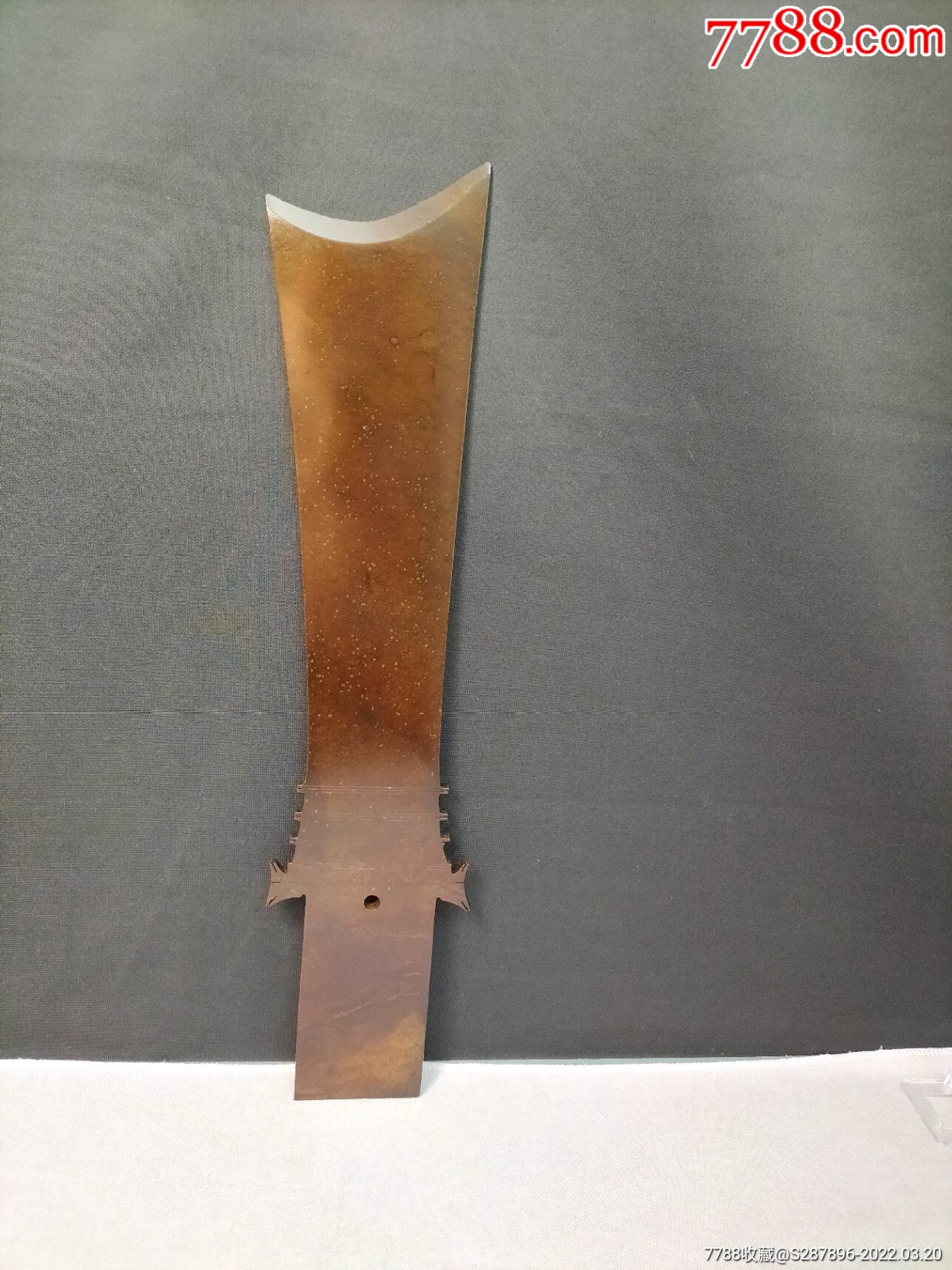 高古精品漂亮玉器红水河出水打捞骆越文化玉戈色泽玉质皮色光气自然