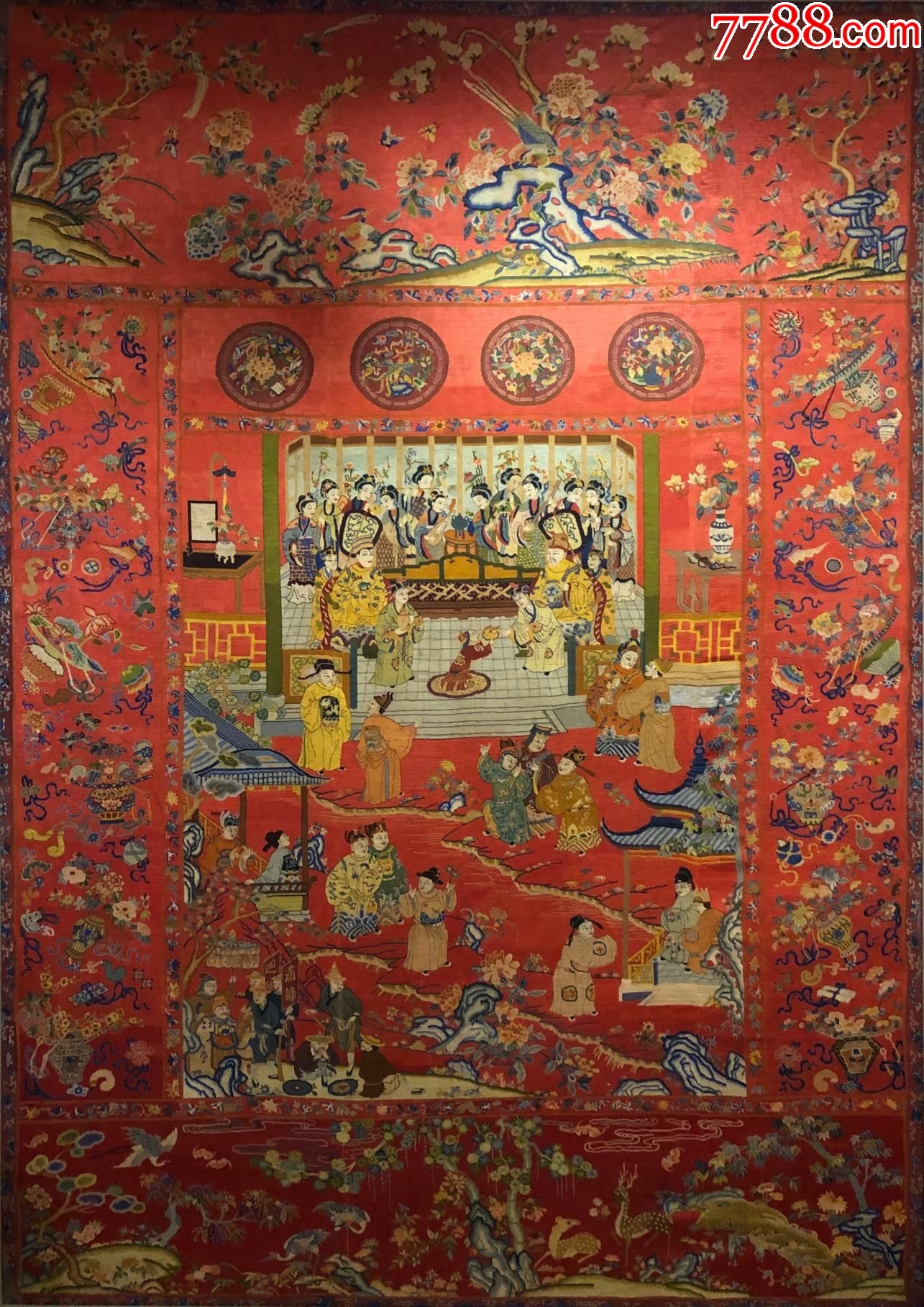 纳纱绣郭子仪祝寿图镜芯