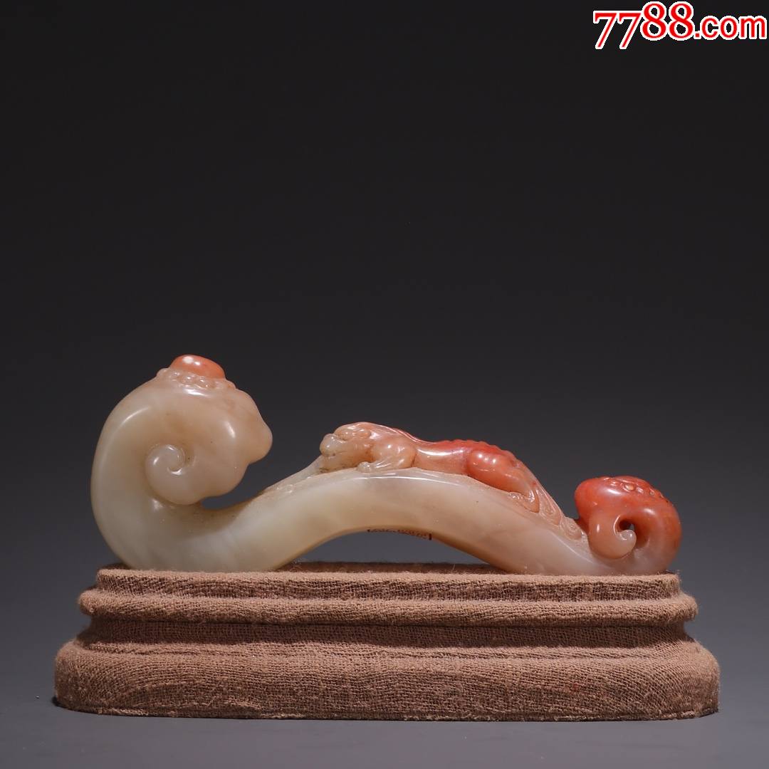 寿山石瑞兽如意摆件a21s23f