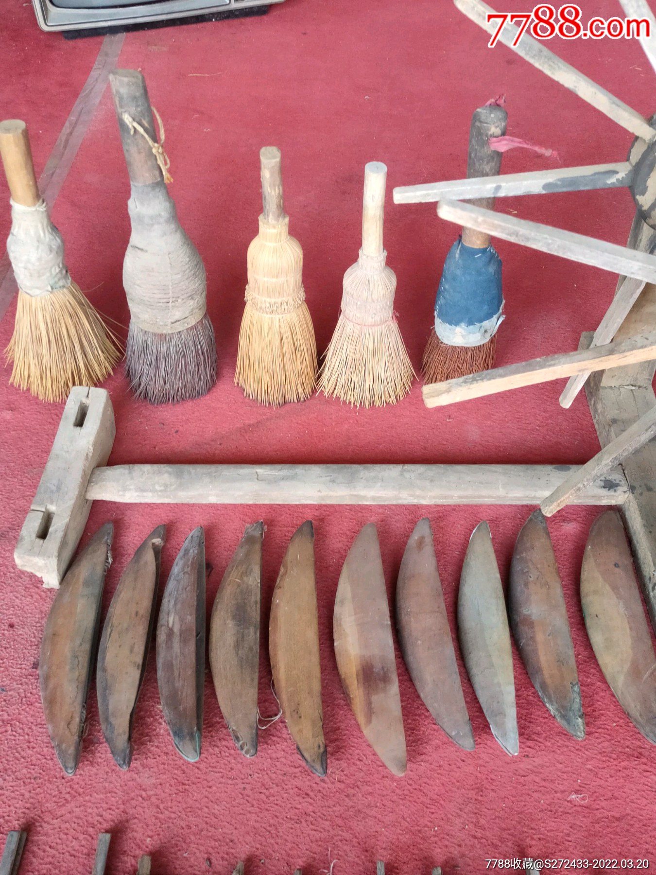 下乡收民俗老物件老式织布工具一套件件能用包老民俗博物馆收藏展览品