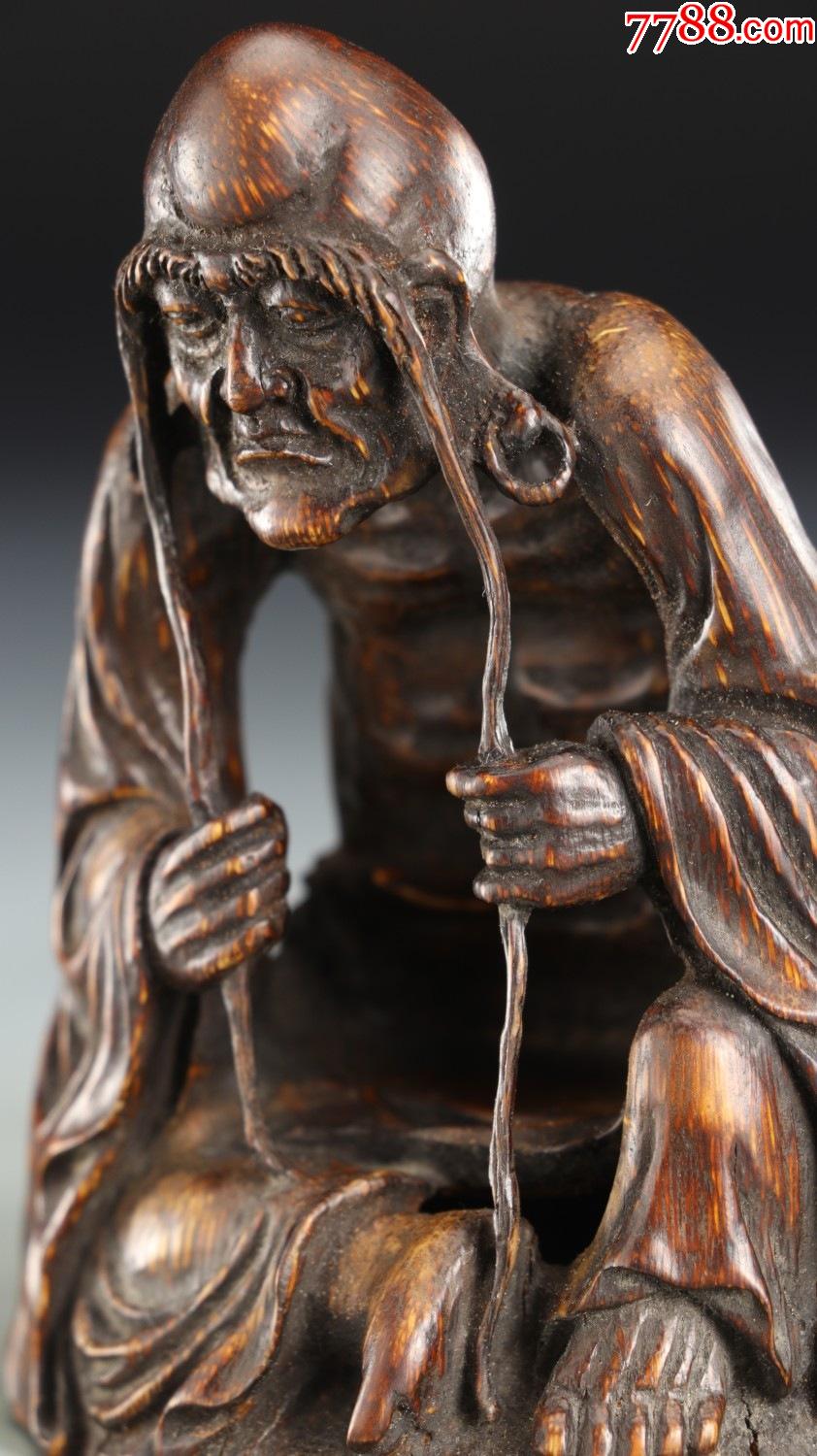 竹雕长眉罗汉坐像