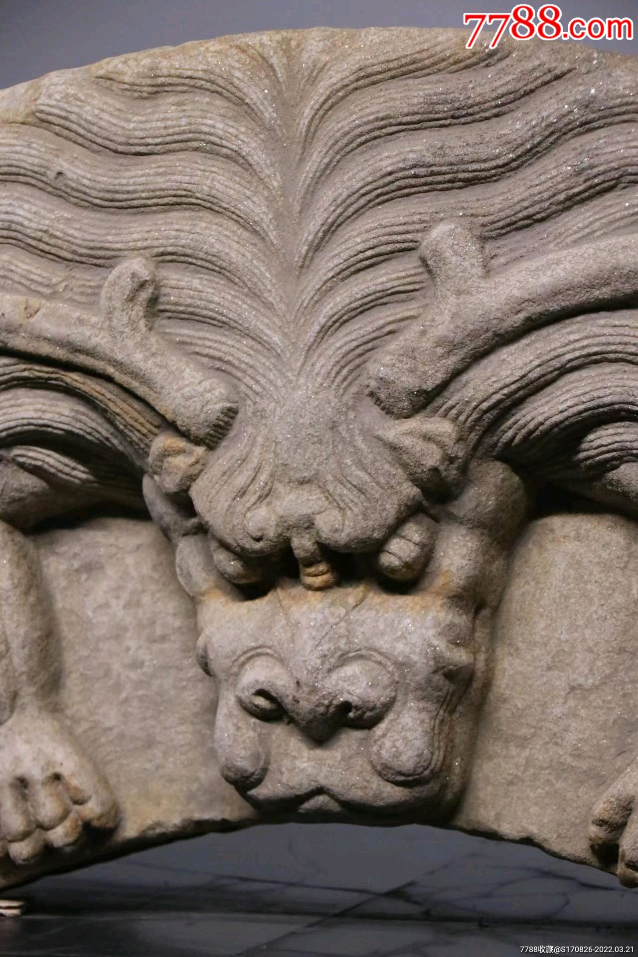 吞口龙头避水兽尺寸长73宽49厚17汉白玉器型尺寸硕大