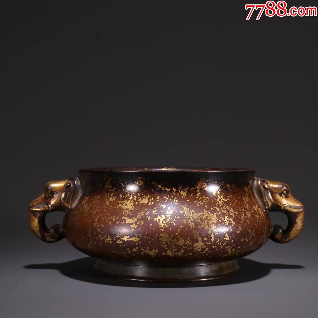 铜洒金象耳香炉._价格3500元_第1张_7788收藏__收藏热线