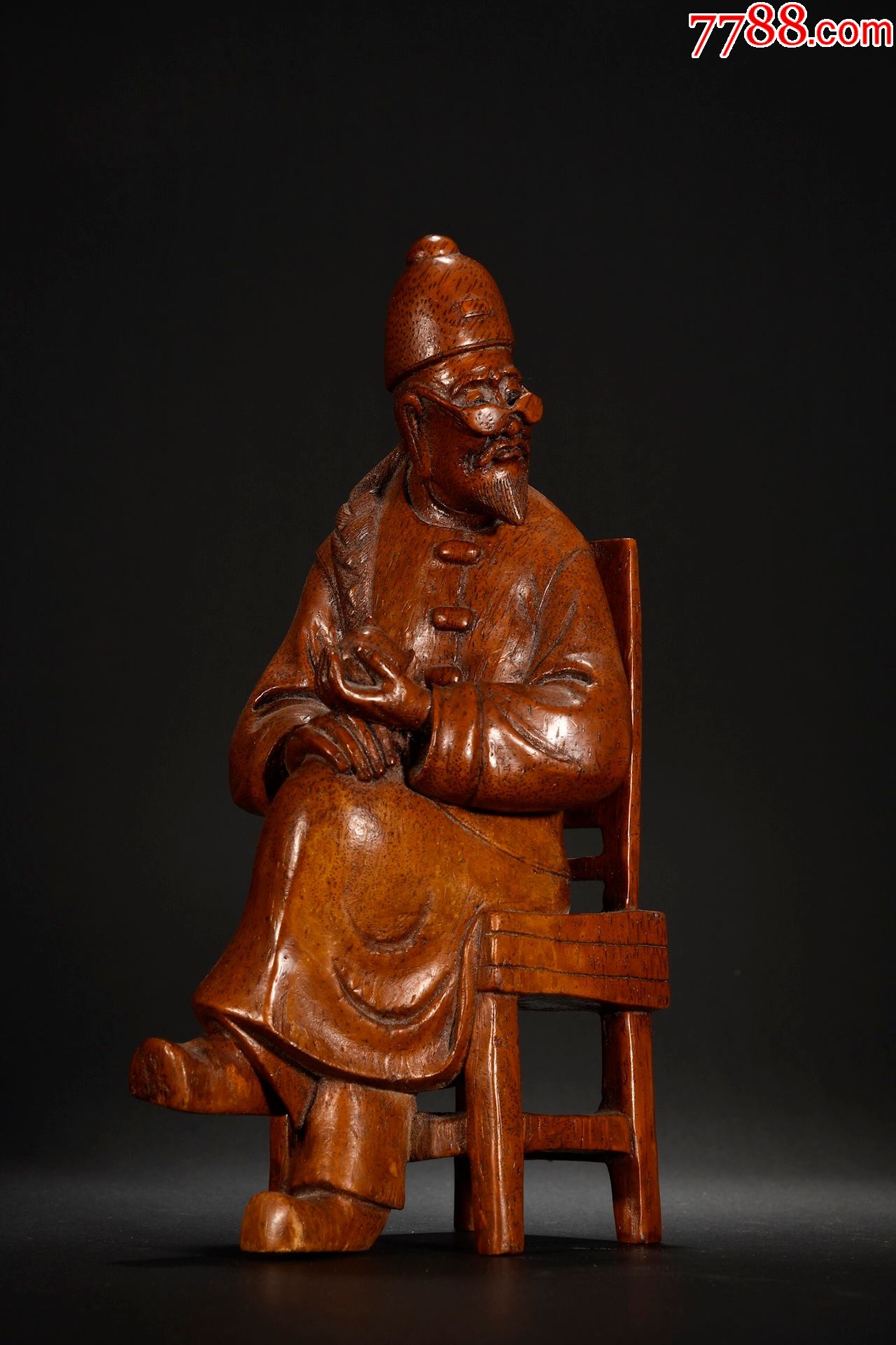 老竹雕人物摆件