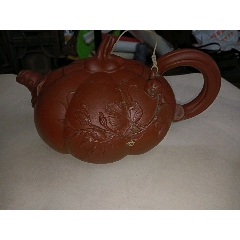 067 骨董品　朱泥南瓜急須　茶壶 　　高建芳製 工艺大师高建芳南瓜壶_紫砂壶_可可收藏【7788旧书网】
