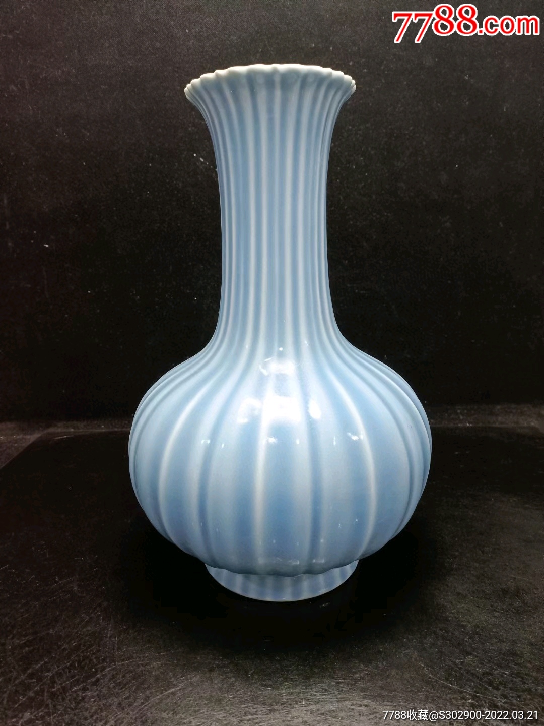 天青釉瓜纹瓶-价格:800元-se86063189-青花瓷-零售