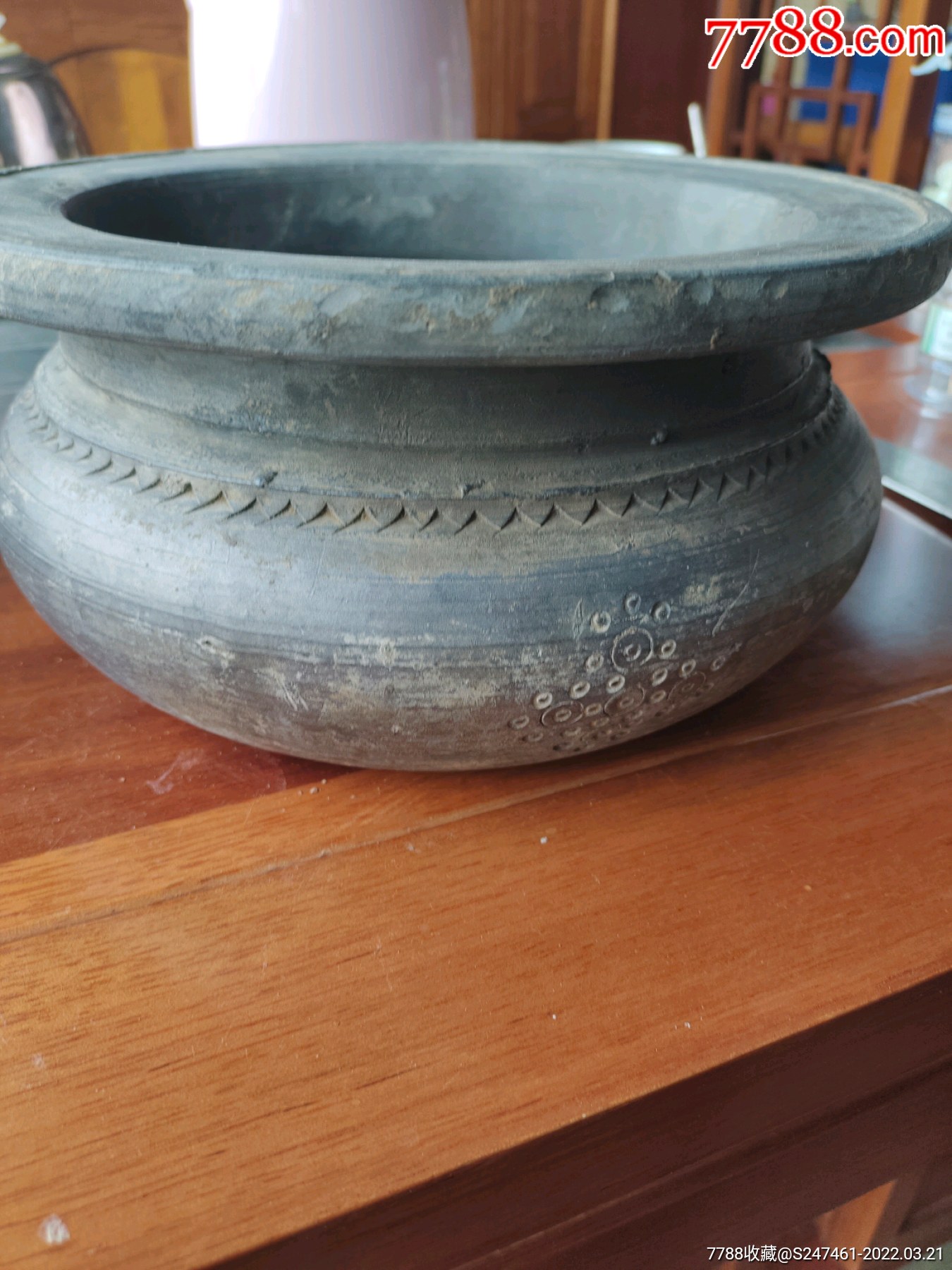 明代黑陶刻花盆_价格288元_第1张_7788收藏__收藏热线