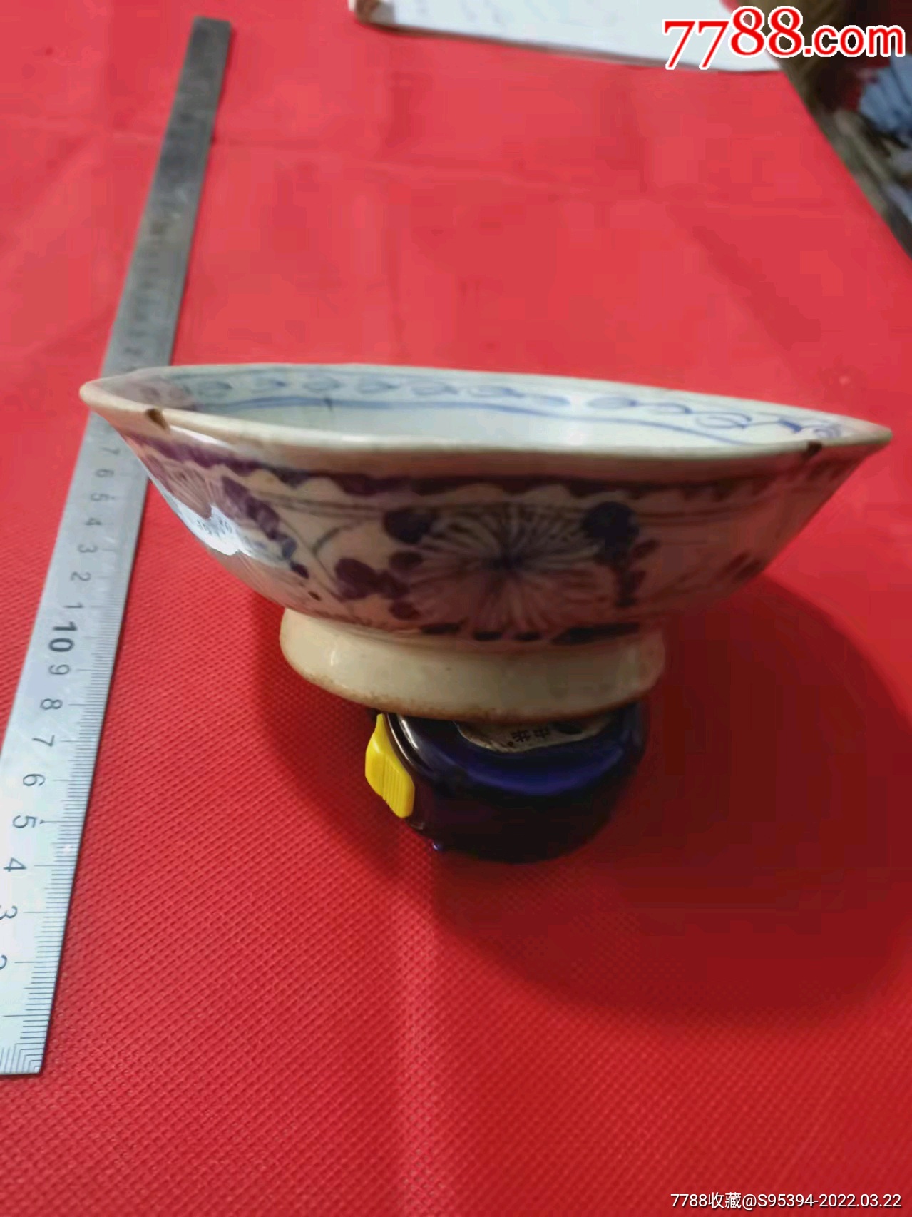 清代青花八棱碗166cm