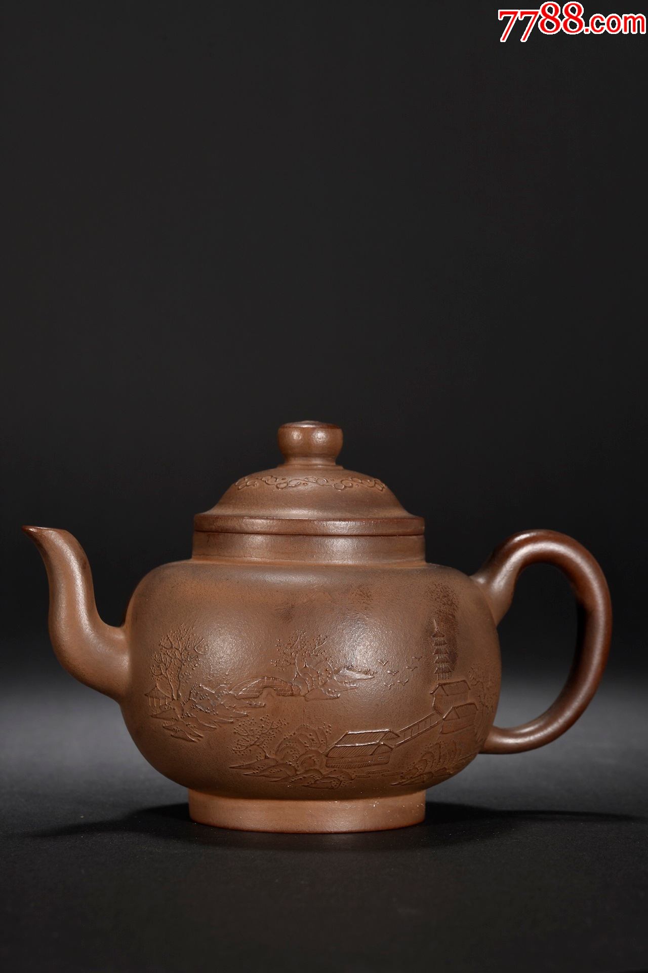 紫砂山水意境茶壶