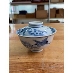 日本玄昌窑孔雀牡丹大赏盘-青花瓷-7788书画网