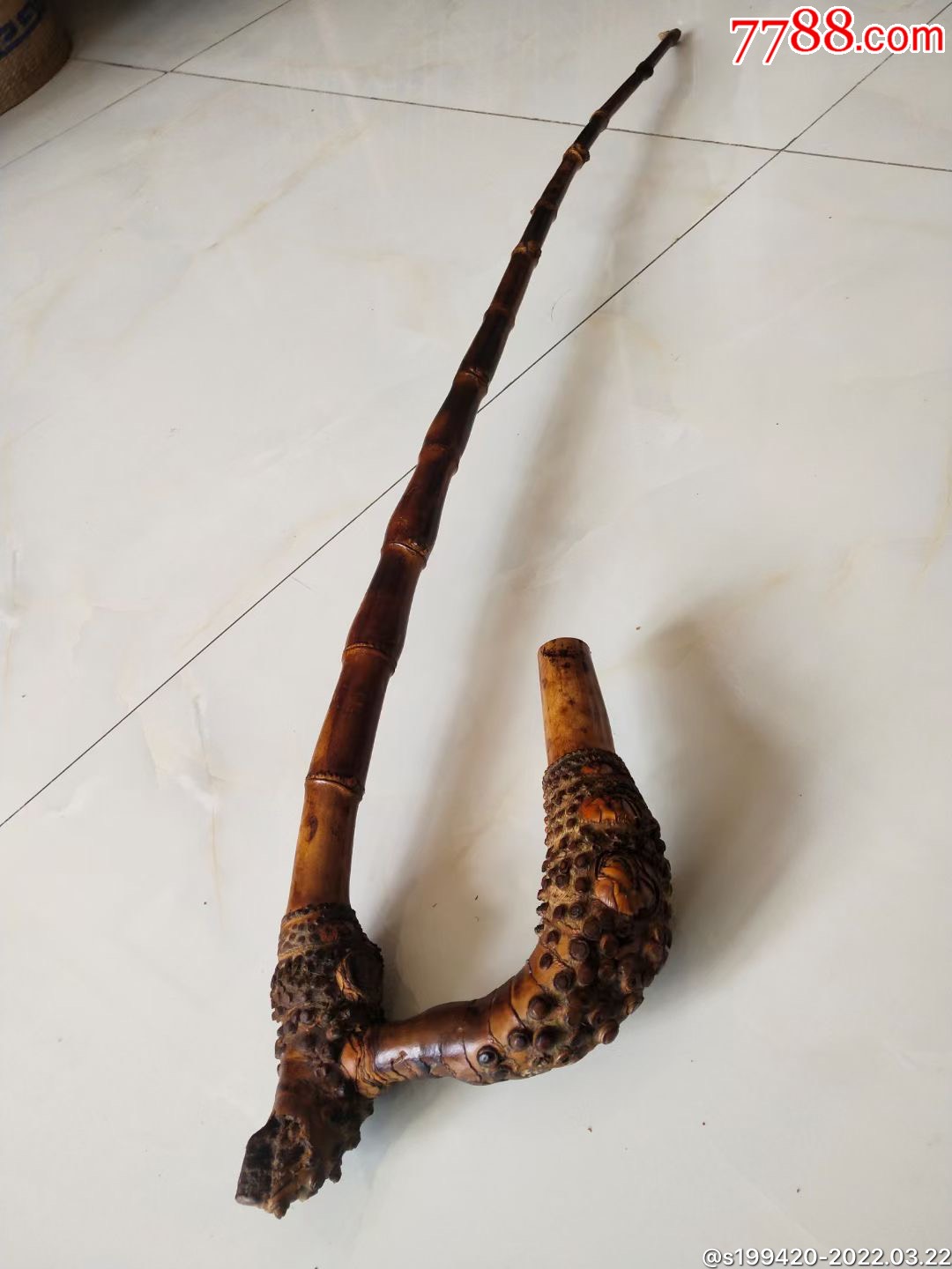 清代罗汉竹文明棍包浆醇厚保存完好