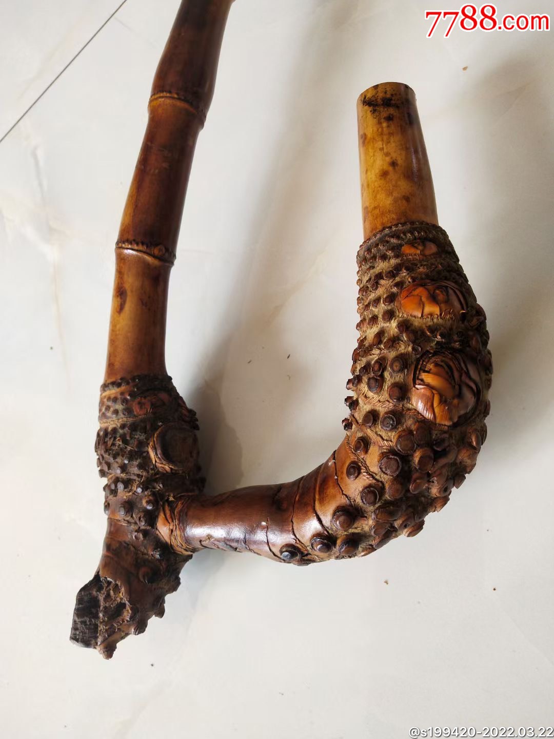 清代罗汉竹文明棍包浆醇厚保存完好