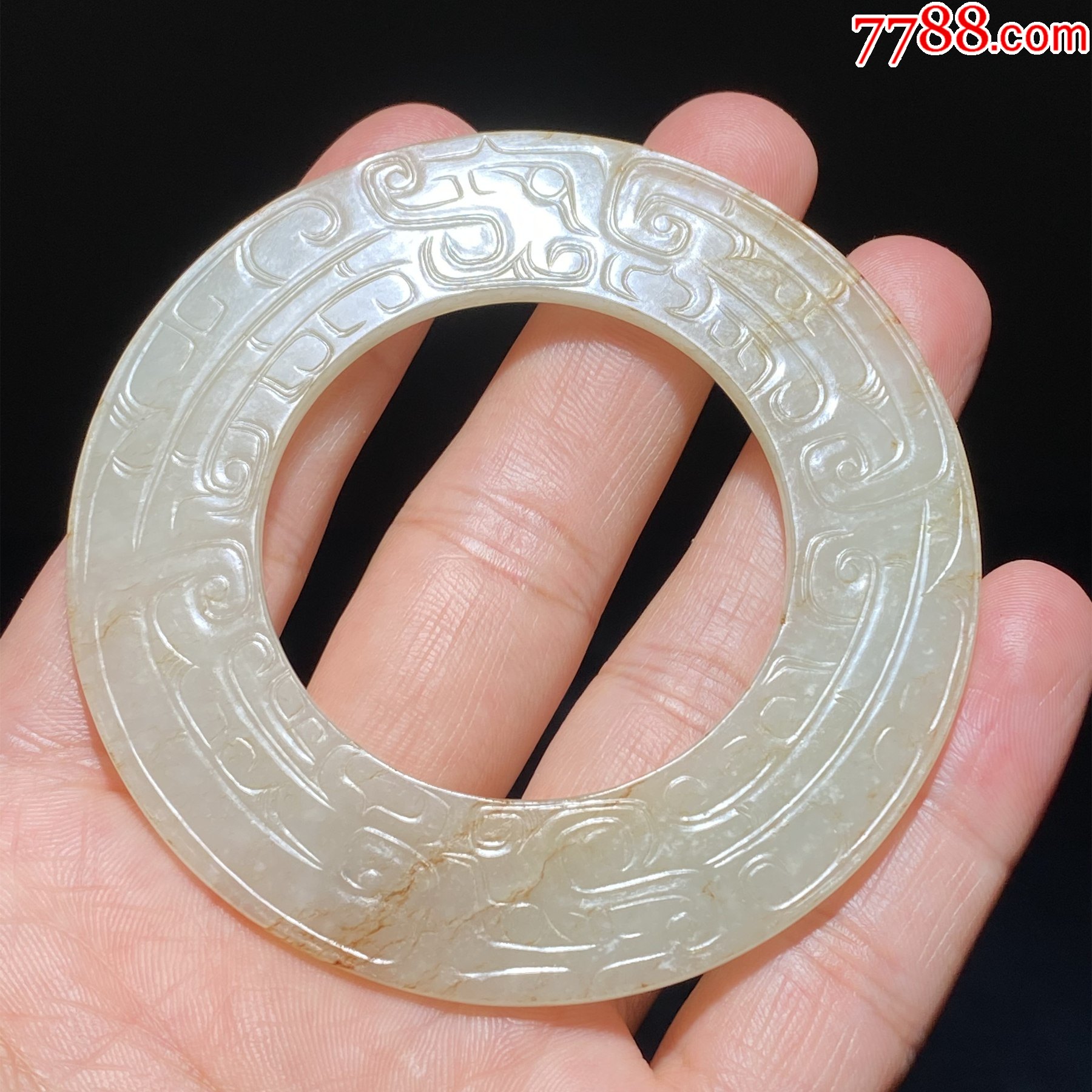 古玉老玉老和田玉白玉龙纹玉瑗玉璧古玉礼器玉组佩饰玉环