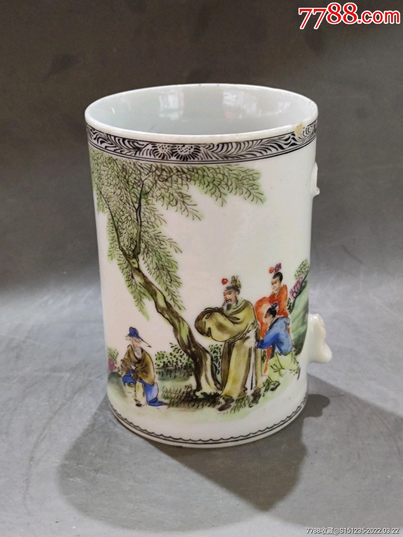 民国名家杜晓楼经典作品渭水访贤讲的是周文王访姜太公品相还不错没有